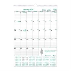 Menu Calendrier Mural Mensuel Ecologix (2024)