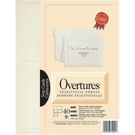 Menu Cartes De Notes Overtures® 3 Menu Cartes De Notes Overtures®