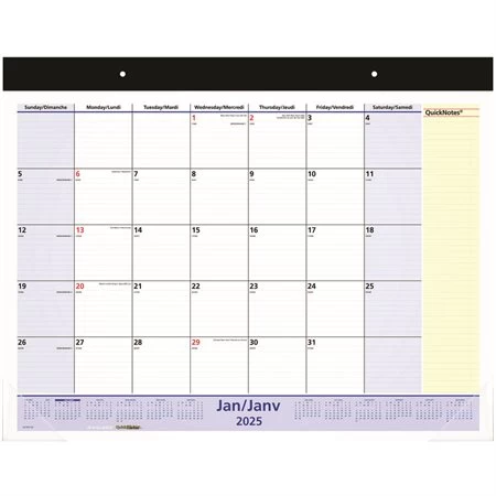 Menu Calendrier Mensuel Mural / Bureau QuickNotes® (2024) 3 Menu Calendrier Mensuel Mural / Bureau QuickNotes® (2024)