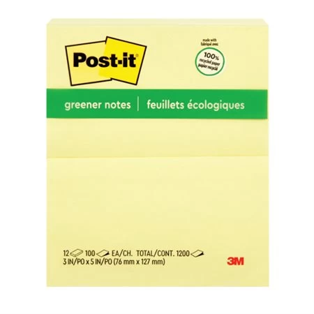 Menu Feuillets Autoadhésifs Post-it® Recyclés 3 Menu Feuillets Autoadhésifs Post-it® Recyclés