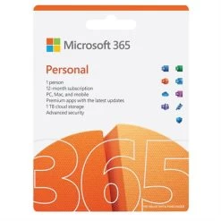 Menu Microsoft 365 Personnel (Anglais) Avec Licence De 1 An
